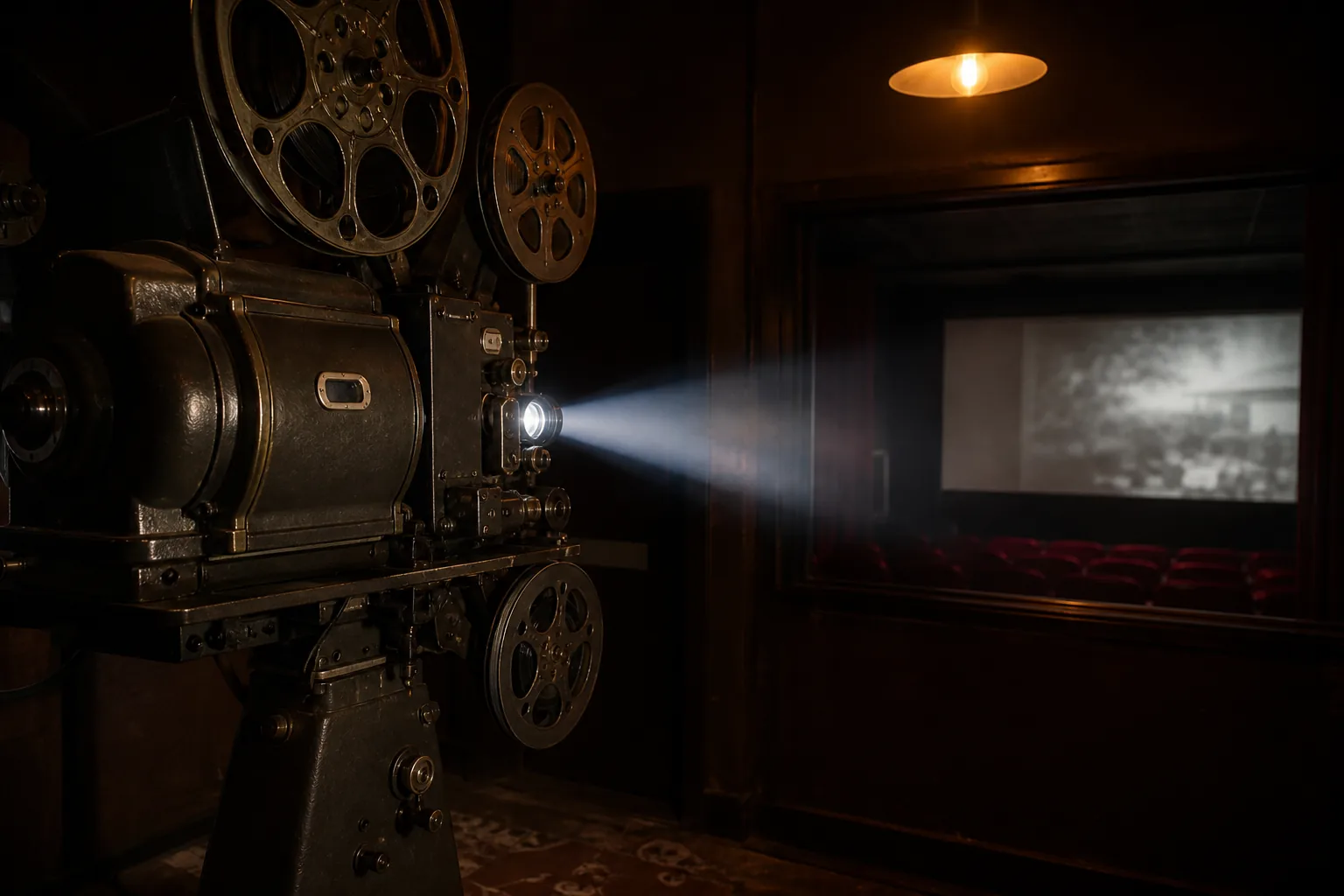 Cinema projector in a small neighbourhood theatre