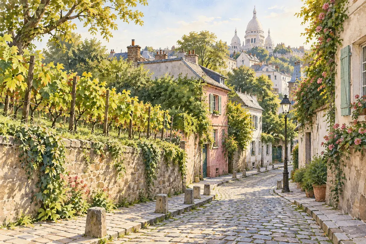 Illustration éditoriale : Le versant nord et la vigne